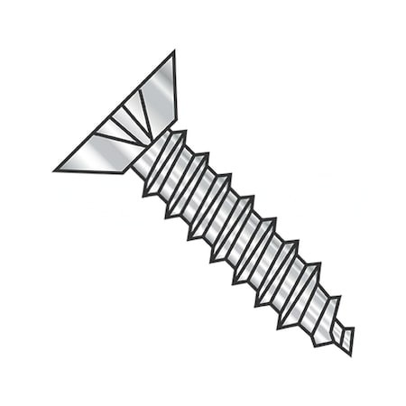 Usa Industrials Self-Drilling Screw, #7-16 x 1/2", Plain 18-8 Stainless Steel Flat Head Phillips Drive BULK-SCRW-13432